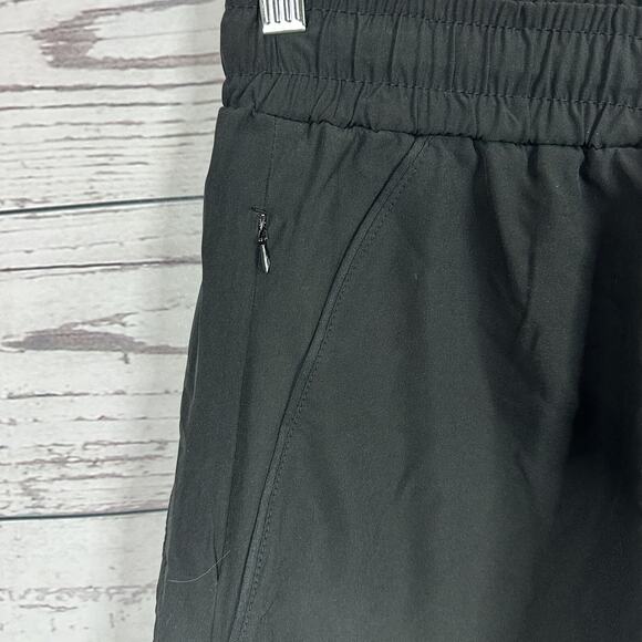 Young LA Shorts Womens Medium Black Lined Pull on Elastic Waist Zip pockets - Picture 3 of 11